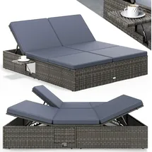 CASARIA Sonnenliege 200 x 160 x 33 cm Grau/Anthrazit