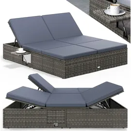 CASARIA Sonnenliege 200 x 160 x 33 cm Grau/Anthrazit