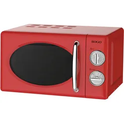 SOGO Mikrowellenherd Retro 20L ohne Grill 700W Rot