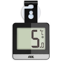 ADE Digitales Kühlschrankthermometer | Thermometer für Gefrierschrank und Kühlschrank magnetisch | Großes Display -20°C bis 60°C | Schwarz