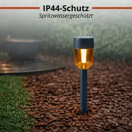 Grundig Solarleuchte Edelstahl 34,5 cm 4er Set Schwarz