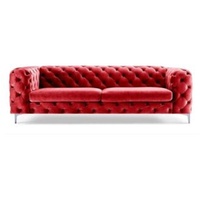 JVmoebel Chesterfield-Sofa Luxus Textil Chesterfield Dreisitzer Modernes Design Neu, Made in Europe rot