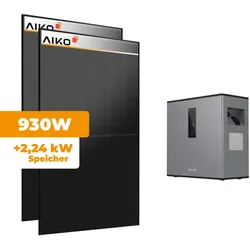 Balkonkraftwerk Aiko 465 Bifacial Glas/Glas mit Hoymiles MS-A2 2240Wh Batteriespeicher-Wechselrichter