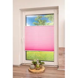 K-HOME Plissee »Klemmfix Pisa«, Lichtschutz, ohne Bohren, verspannt, Crushed-Optik, 71364350-8 pink