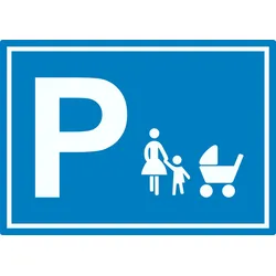 Mutter und Kind Parkplatz Aufkleber waagerecht A7 (74x105mm)
