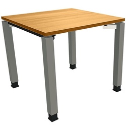 fm Büromöbel Manuell höhenverstellbarer Schreibtisch »Oldenburg« 80 cm 4-Fuß Quadratrohr braun, 80x82x80 cm