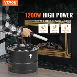 Vevor Aschesauger, 1200W Rußstaubsauger Kaminsauger Grillsauger 15L Behälter