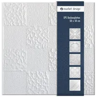 Marbet Design Deckenpaneel KORK weiß 8 St. 50 x 50 cm