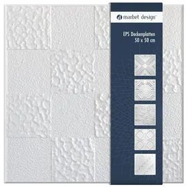 Marbet Design Deckenpaneel KORK weiß 8 St. 50 x 50 cm