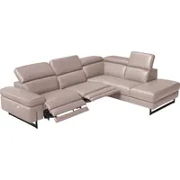 Ecksofa EGOITALIANO "Candice, elegant, edel und bequem, erstklassiger Sitzkomfort, L-Form", weiß (paper), B:278cm H:100cm T:221cm, Leder »BULL« (echtes Rindsleder). Geschliffenes, pigmentiertes und behandeltes Rindsleder mit einer Dicke von 1, 3-1, 5 mm. Dieses Leder zeigt eine ziemlich weiche Hand mit einem halb undurchsichtigen Aussehen. Es handelt sich um ein geschütztes Leder. Eine leichte Deckschicht schützt sie vor Flecken, ohne ihre ursprünglichen Eigenschaften zu verändern. Die geschützten Leder
