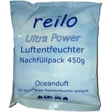 6x 450g Ultra Power "Oceanduft" Luftentfeuchter Granulat (Calciumchlorid) Flakes im Vliesbeutel - Nachfüllpack