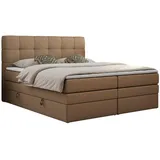 MKS Meble MKS Boxspringbett Braun, 2-Sitzer, H4, Rechteckig, 140x200 cm, Schlafzimmer, Betten, Boxspringbetten