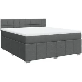 vidaXL Boxspringbett 180 x 200 cm Dunkelgrau