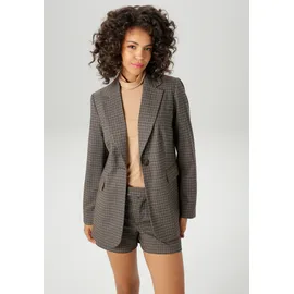 Aniston CASUAL Longblazer Kariert Braun/Grau 48