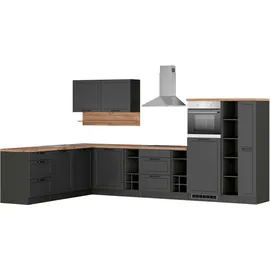 kochstation Winkelküche KS-Lana L-Form 240 cm grau