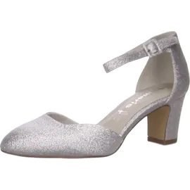 TAMARIS Damen Pumps mit Blockabsatz, metallic, 40 EU