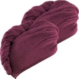 Erwin Müller Handtuch Turban 2er-Pack, Microfaser (2-St), Microfaser Uni rot