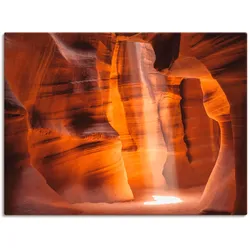 Leinwandbild ARTLAND "Antelope Canyon Lichtsäule II", orange (farbe bild(er): orange), B:80cm H:60cm, Canvas, Leinwand, Bilder, auf Keilrahmen gespannt