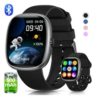 SWGOTA Smartwatch Kinder für Jungen und Mädchen 5-16 Jahren mit Telefon, IP68 Smartwatch (1,5 Zoll), Smartwatch für Kinder mit 20 Sportmodi/Herzfrequenz/Schlafmonitor, Kinder Smartwatch Schrittzähler, Wecker, Geschenk für Kinder schwarz