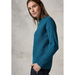 Stehkragenpullover, in melierter Optik aus softem Rippstrick, Gr. S (38), celestial aqua blue, , 27456251-S