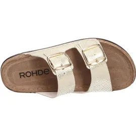 ROHDE Damen Pantolette gemusterter Zweiriemer mit Schnalle Rodigo-D 5872, Größe:41 EU, Farbe:Gold - 41