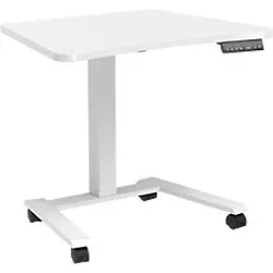 Viking Elektrisch Höhenverstellbar Sitz-Stehschreibtisch Trapezförmig Weiß H-Fuß-Gestell 600 (B) x 800 (T) mm Holz, Metall