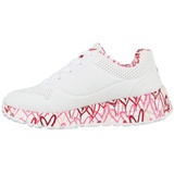SKECHERS Mädchen Uno Lite Lovely Luv Sneaker, White Synthetic Red Pink Trim, 38 EU