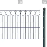 Arvotec Doppelstabmattenzaun "EXCLUSIVE 100 zum Einbetonieren "Ring" mit Zierleiste" Zaunelemente Zaunhöhe 100 cm, Zaunlänge 2 - 60 m Gr. H/L: 100cm x 36 m, Pfosten: 19 St., grau (anthrazit)