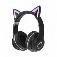 Diida Bluetooth-Headset, wettbewerbsfähiges Gaming-Headset LED Licht, Kinder-Kopfhörer (Over-Ear, Noise-Cancelling) schwarz