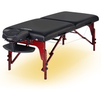 Master Massage Montclair Mobil Massageliege Reiki Kosmetikliege Therapiebett Klappbar mit Ambiente Beleuchtung Holz 71cm Schwarz