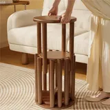 Stapelbare Hocker, 4er-Set, Holz-Beistelltisch-Hocker, 45,7 cm, keine Installation erforderlich, vielseitige, stapelbare, runde Hocker für Küche, Insel, Schlafzimmer, Wohnzimmer (Walnuss)