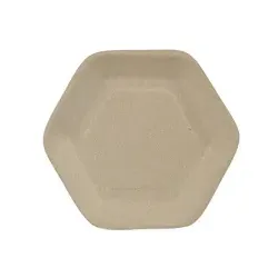 Papstar Pure Fingerfood-Teller Zuckerrohr, Fingerfood-Teller aus Zuckerrohr, 1 Packung = 50 Stück, Hexagon