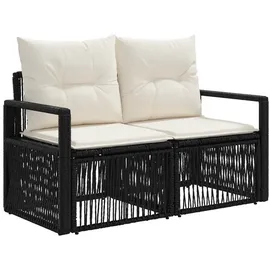 vidaXL Garten-Sofa 2-Sitzanzahl Schwarz