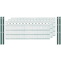 Arvotec Doppelstabmattenzaun "EXCLUSIVE 80 zum Einbetonieren "Karo" mit Zierleiste" Zaunelemente Zaunhöhe 80 cm, Zaunlänge 2 - 60 m 4 Pfosten H/L: cm x 6 m grün (dunkelgrün) Zaunelemente