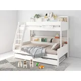 otto home Etagenbett Jaime II 90 x 200 cm und 120 x 200 cm Kiefer massiv weiß