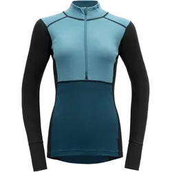 DEVOLD LAUPAREN MERINO 190 ZIP NECK WMN Funktionswäsche Langarm blau/schwarz - XL