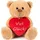 Brubaker Teddy Plüschbär mit Herz Rot - Viel Glück - 25 cm - Teddybär Plüschteddy Kuscheltier Schmusetier - Stofftier Braun Hellbraun