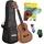 Cascha HH 2036 FR Premium Mahagoni Konzert Ukulele Bundle mit französischer Ukulelenschule, Stimmgerät, gepolsterter Tasche, 3 Picks und Aquila Qualitäts-Saiten