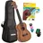 Cascha HH 2036 FR Premium Mahagoni Konzert Ukulele Bundle mit französischer Ukulelenschule, Stimmgerät, gepolsterter Tasche, 3 Picks und Aquila Qualitäts-Saiten