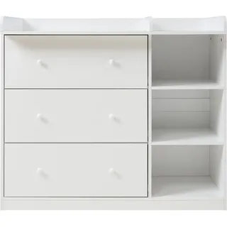 [en.casa] Wickelkommode Beldinupp mit Wickelauflage 93x110x55 cm Weiß