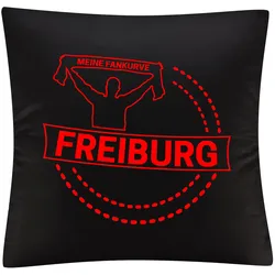 multifanshop Kissenbezug - Freiburg - Meine Fankurve - Druck rot - Kissen