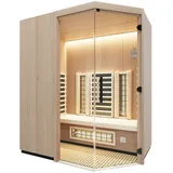 Infraworld Infrarotkabine TrioSol Prima 2 inkl. 5-teiligem gratis Zubehörset 164 x 120 x 201,5 cm (Gr. 2) Eiche alt