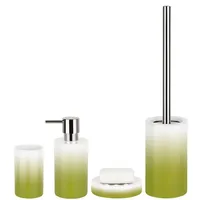 Spirella Badezimmer Set, 4-teiliges Badzubehör aus Porzellan Tube Seifenspender,