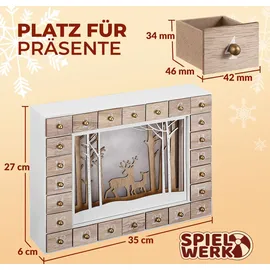 SPIELWERK Adventskalender Holz Selbstbefüllen 24 Türchen