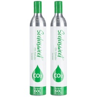 SODASWEET 2 x CO2-Zylinder, 425g Kohlensäure für ca.60 L Wasser, Kohlensäure Zylinder Kohlendioxid Zylinder Neu & Erstbefüllt in Deutschland, g...