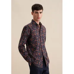 Businesshemd SEIDENSTICKER "Schwarze Rose", Herren, Gr. XXL (45), normale Ärmellängen, gelb, 100% Baumwolle, bedruckt, regular fit, Langarm 2-Knopf-Manschette, Hemden, Regular Langarm Kentkragen Druck