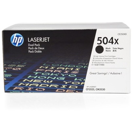 HP 504X schwarz 2er Pack (CE250XD)