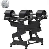 SNODE AD85 Verstellbares Hantelset 40kg (Paar) mit 10 LBS Zusatzplatten und Hantelablage, Gusseisenplatten, Eisenwiege und Ablage, Kraftgeräte für das Fitnessstudio zu Hause für Männer und Frauen