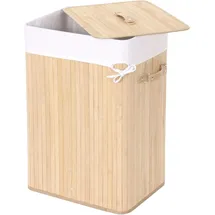 MCW Wäschekorb MCW-C21, Laundry Wäschebox Wäschesammler Wäschebehälter Wäschetonne, Bambus 61x43x32cm 70l naturfarben