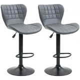 Homcom Barhocker Grau Kunststoff, 51.5x109x47 cm, Esszimmer Barmöbel, Barhocker
